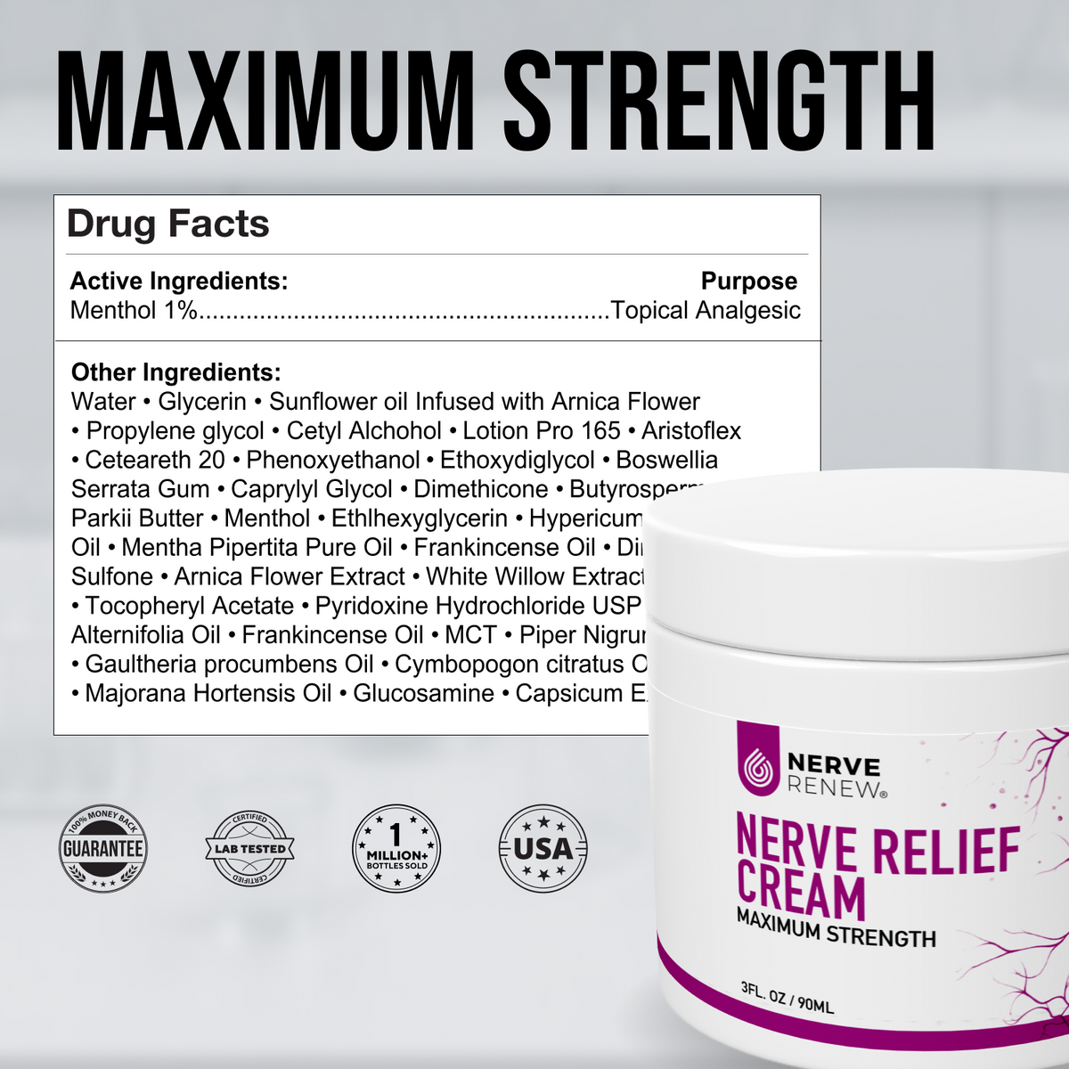 Nerve Renew Cream ~ Fast-Acting Nerve Relief ~ Topical Pain Cream