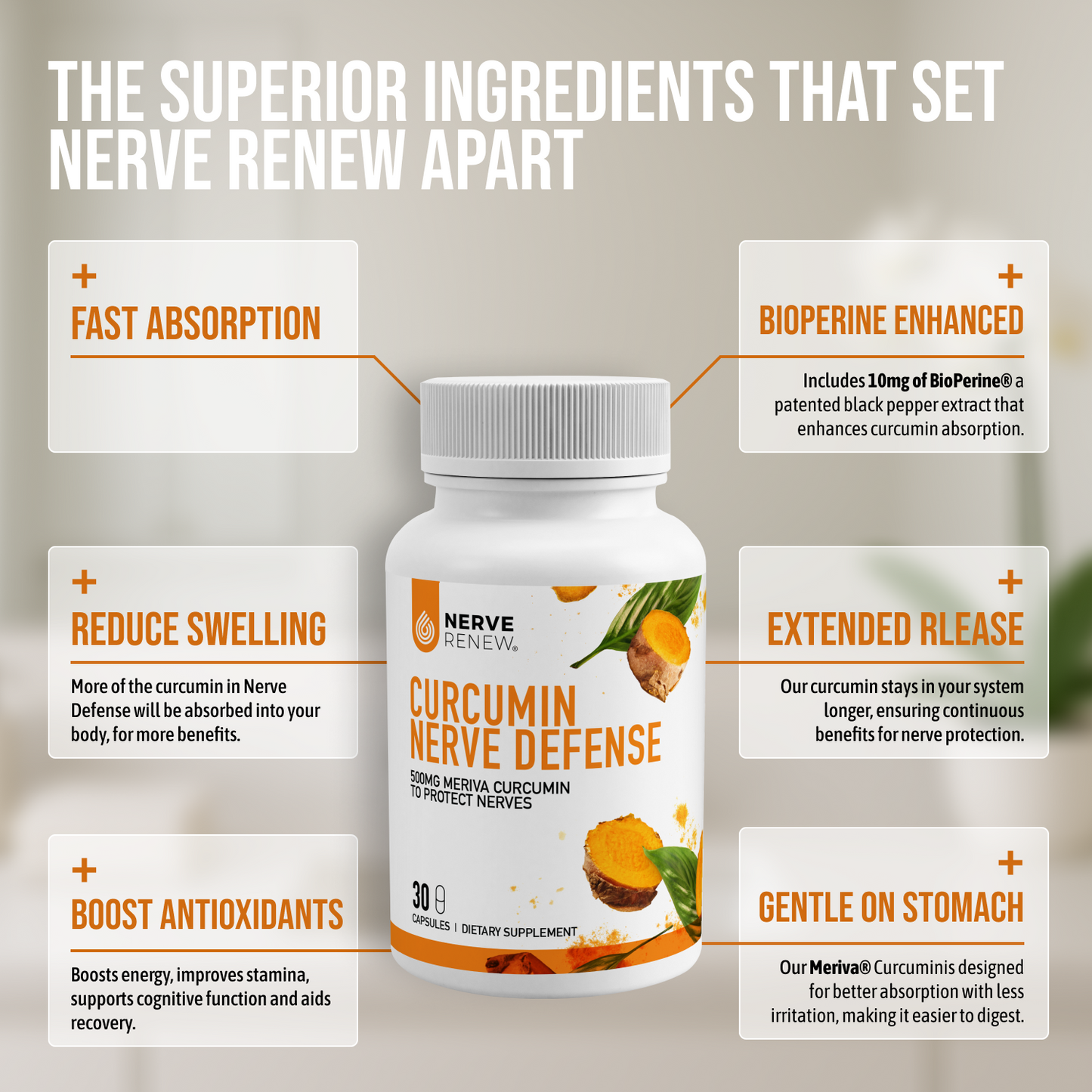 Curcumin Nerve Defense ~ Robust Nerve Protection