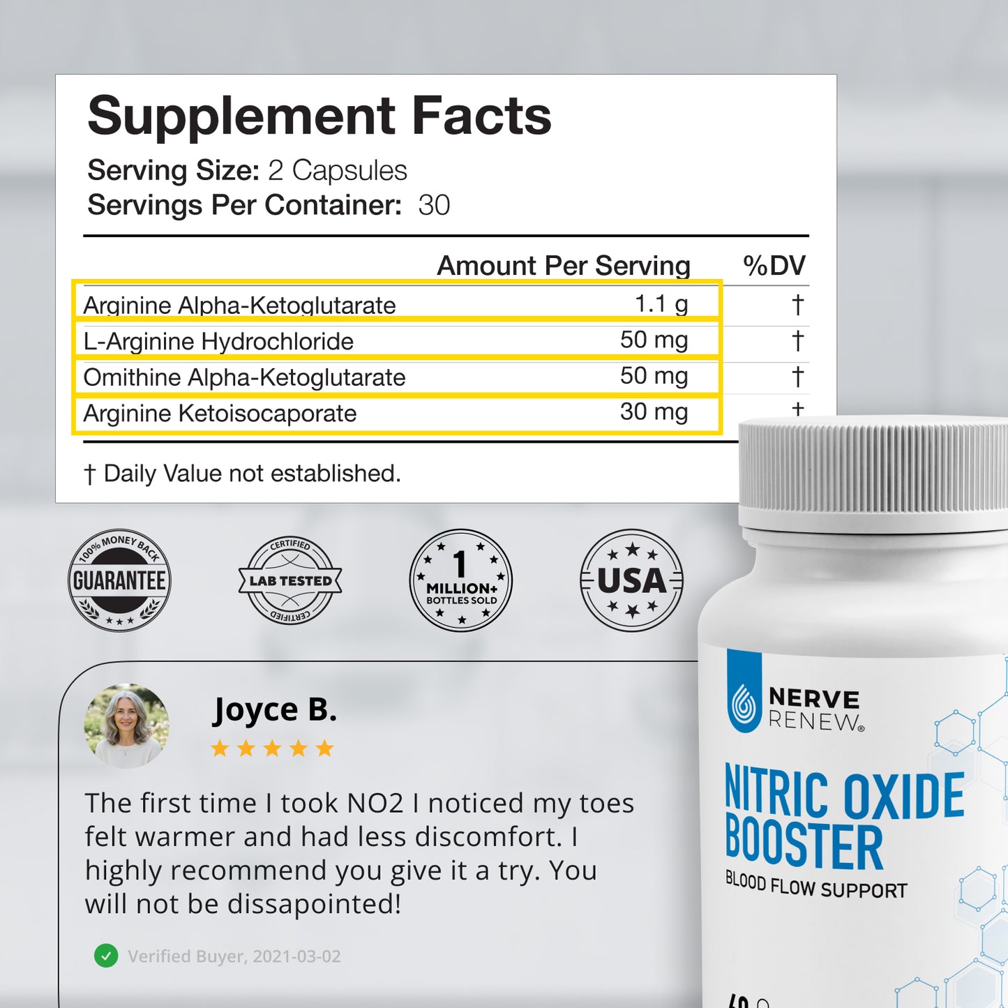 Nitric Oxide Booster ~ Blood Flow Support