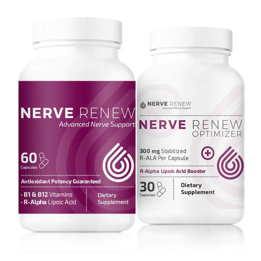 Nerve Renew + Nerve Renew Optimizer Bundle for accelerated relief from nerve discomfort, tingling, pins and needles, or numbness