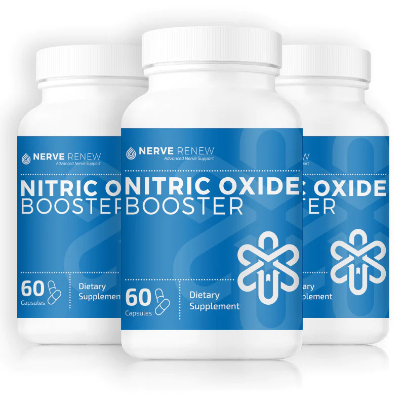 Nitric Oxide Booster supplement (3 bottles) for improved blood flow and circulation. Enhances blood flow to nerves to accelerate nerve regeneration and relief.
